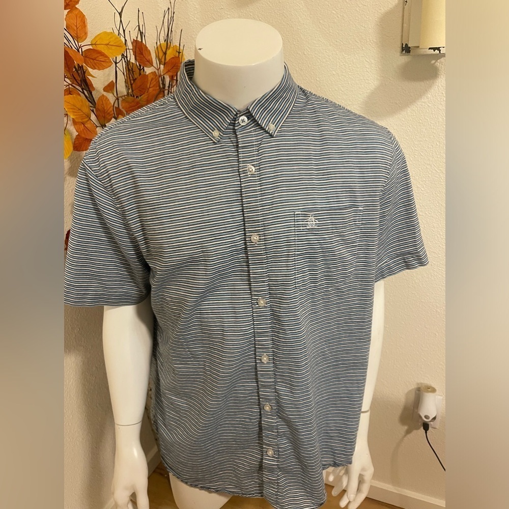 Original Penguin Multi Color Stripped Short Sleeved Button Up Shirt XL